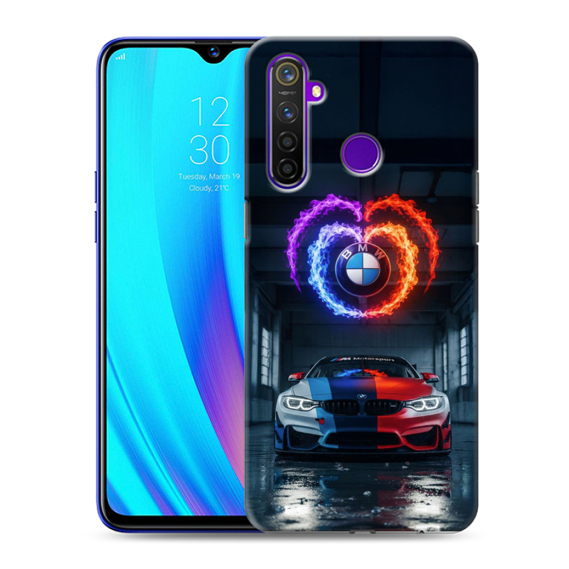 Силиконовый чехол на Realme 5 Pro с принтом BMW БМВ Силиконовый чехол на Realme 5 Pro с принтом BMW БМВ