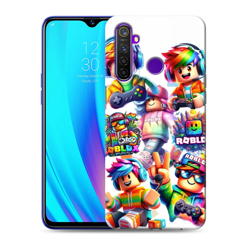 Силиконовый чехол на Realme 5 Pro с принтом Roblox Роблокс Силиконовый чехол на Realme 5 Pro с принтом Roblox Роблокс