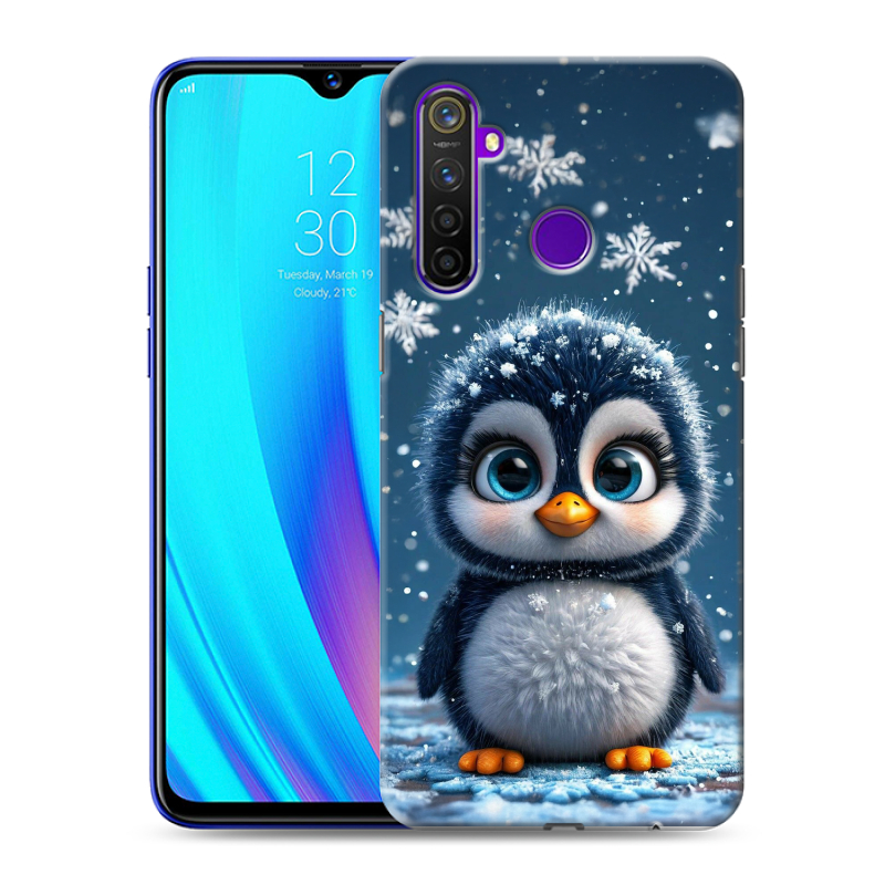 Силиконовый чехол на Realme 5 Pro с принтом Новый год Силиконовый чехол на Realme 5 Pro с принтом Новый год
