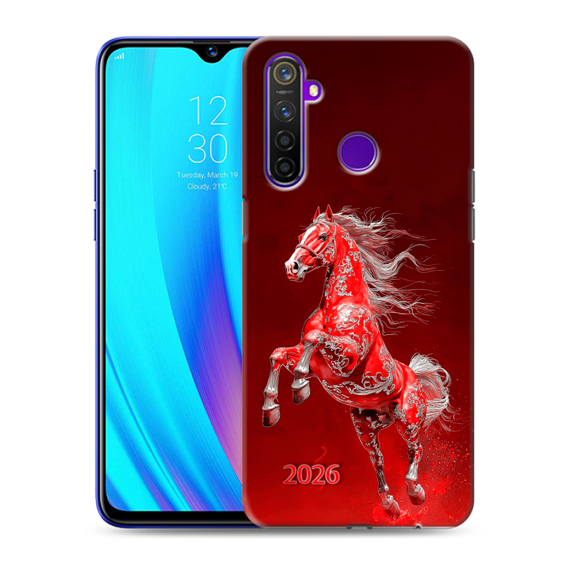 Силиконовый чехол на Realme 5 Pro с принтом Новый год Силиконовый чехол на Realme 5 Pro с принтом Новый год