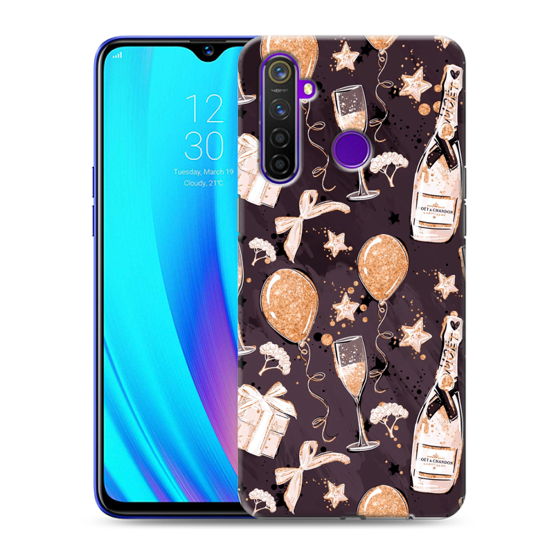 Пластиковый чехол на Realme 5 Pro с принтом Новый год Пластиковый чехол на Realme 5 Pro с принтом Новый год