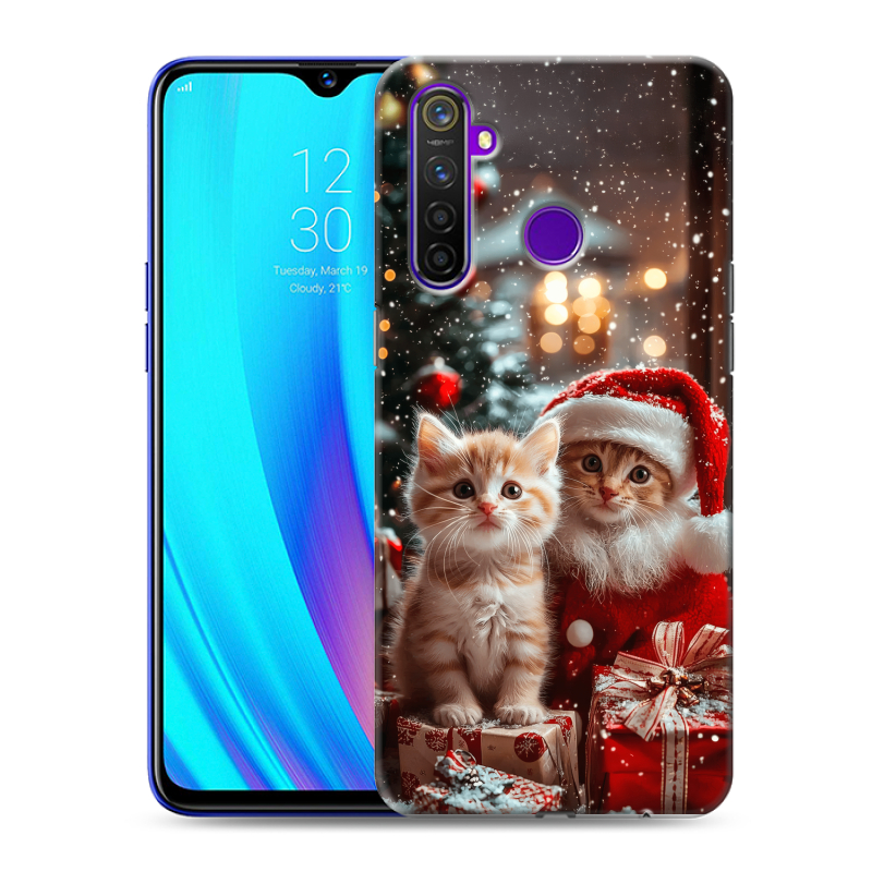 Пластиковый чехол на Realme 5 Pro с принтом Новый год Пластиковый чехол на Realme 5 Pro с принтом Новый год