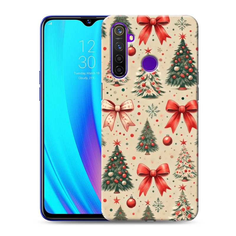 Пластиковый чехол на Realme 5 Pro с принтом Новый год Пластиковый чехол на Realme 5 Pro с принтом Новый год