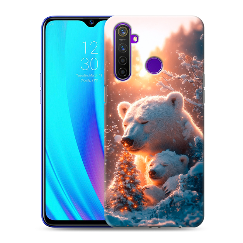 Силиконовый чехол на Realme 5 Pro с принтом Новый год Силиконовый чехол на Realme 5 Pro с принтом Новый год