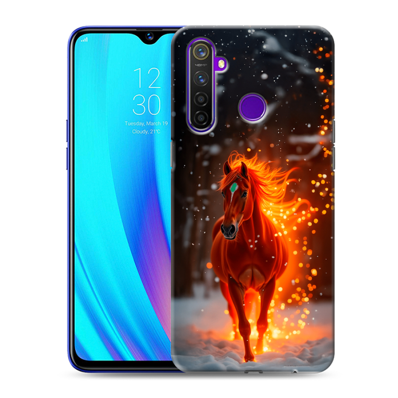 Силиконовый чехол на Realme 5 Pro с принтом Новый год Силиконовый чехол на Realme 5 Pro с принтом Новый год