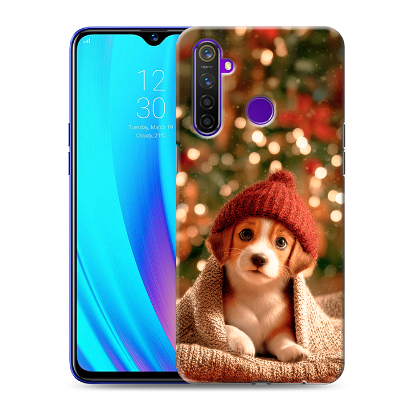 Пластиковый чехол на Realme 5 Pro с принтом Новый год Пластиковый чехол на Realme 5 Pro с принтом Новый год