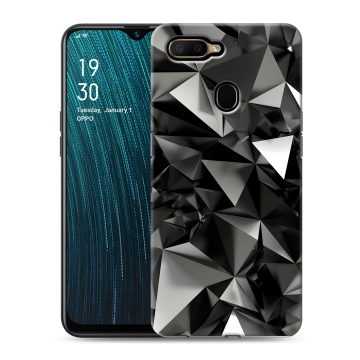 Силиконовый чехол на OPPO A5s с принтом Черные кристаллы Силиконовый чехол на OPPO A5s с принтом Черные кристаллы