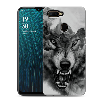 Силиконовый чехол на OPPO A5s с принтом Волк Силиконовый чехол на OPPO A5s с принтом Волк