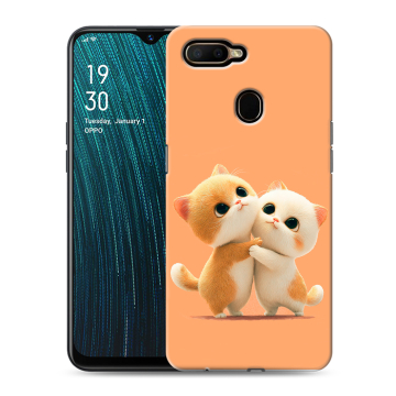 Силиконовый чехол на OPPO A5s с принтом Милые котики Силиконовый чехол на OPPO A5s с принтом Милые котики