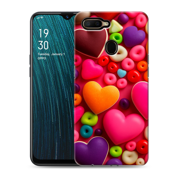 Силиконовый чехол на OPPO A5s с принтом Сердечки Силиконовый чехол на OPPO A5s с принтом Сердечки