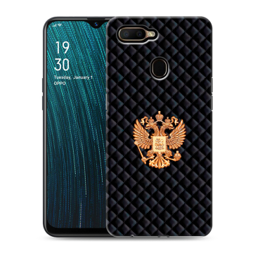 Силиконовый чехол на OPPO A5s с принтом Герб России принт