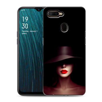 Силиконовый чехол на OPPO A5s с принтом Девушка в шляпе Силиконовый чехол на OPPO A5s с принтом Девушка в шляпе