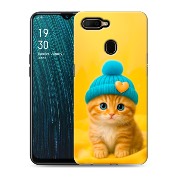 Силиконовый чехол на OPPO A5s с принтом Котенок в шапке Силиконовый чехол на OPPO A5s с принтом Котенок в шапке