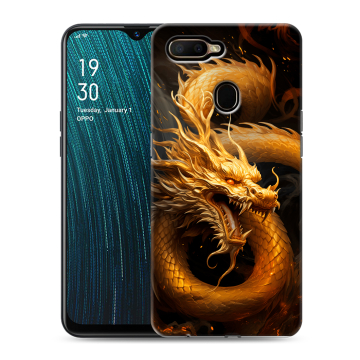 Силиконовый чехол на OPPO A5s с принтом Золотой дракон
