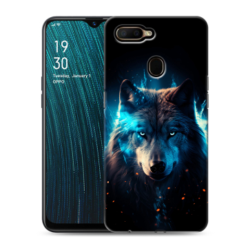 Силиконовый чехол на OPPO A5s с принтом Волк ночной