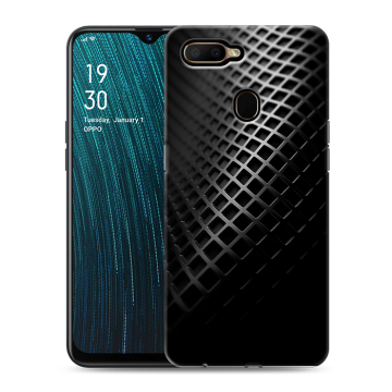 Силиконовый чехол на OPPO A5s с принтом Текстура металла
