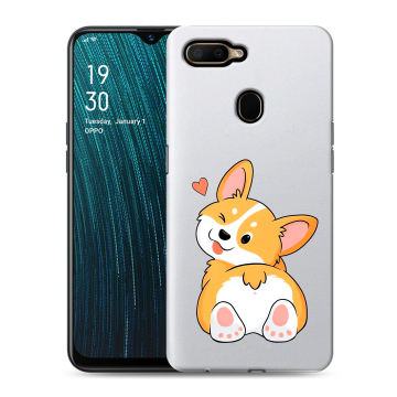 Силиконовый чехол на OPPO A5s с принтом Корги Силиконовый чехол на OPPO A5s с принтом Корги