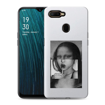 Силиконовый чехол на OPPO A5s с принтом Мона Лиза Силиконовый чехол на OPPO A5s с принтом Мона Лиза