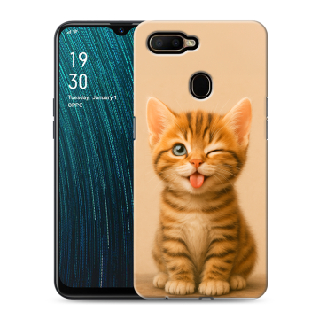 Силиконовый чехол на OPPO A5s с принтом котенок Силиконовый чехол на OPPO A5s с принтом котенок