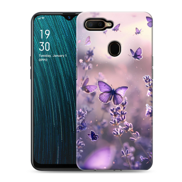 Силиконовый чехол на OPPO A5s с принтом бабочки и лаванда
