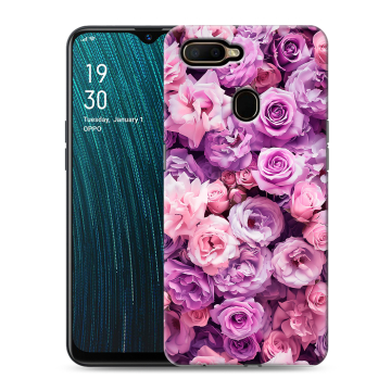 Силиконовый чехол на OPPO A5s с принтом лавандовые розы