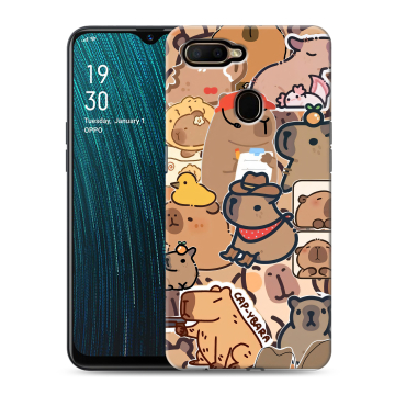 Силиконовый чехол на OPPO A5s с принтом капибара Силиконовый чехол на OPPO A5s с принтом капибара