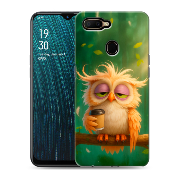 Силиконовый чехол на OPPO A5s с принтом сова