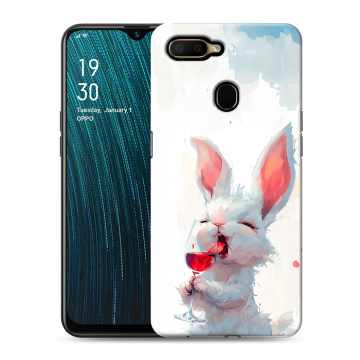 Силиконовый чехол на OPPO A5s с принтом кролик зайчик Силиконовый чехол на OPPO A5s с принтом кролик зайчик