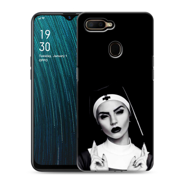 Силиконовый чехол на OPPO A5s с принтом монашка Силиконовый чехол на OPPO A5s с принтом монашка