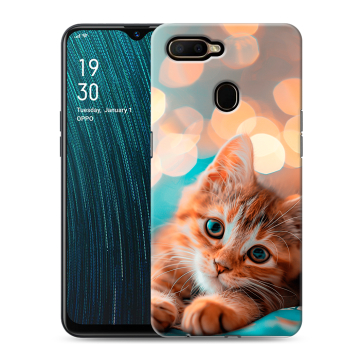 Силиконовый чехол на OPPO A5s с принтом котик Силиконовый чехол на OPPO A5s с принтом котик
