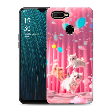 Силиконовый чехол на OPPO A5s с принтом милые котики