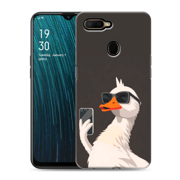 Силиконовый чехол на OPPO A5s с принтом утка в очках Силиконовый чехол на OPPO A5s с принтом утка в очках