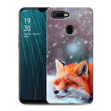 Силиконовый чехол на OPPO A5s с принтом лиса Силиконовый чехол на OPPO A5s с принтом лиса