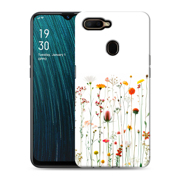 Силиконовый чехол на OPPO A5s с принтом цветы Силиконовый чехол на OPPO A5s с принтом цветы