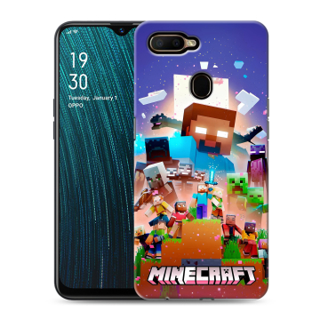 Силиконовый чехол на OPPO A5s с принтом Майнкрафт Minecraft