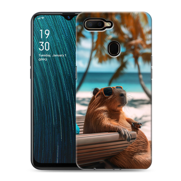 Силиконовый чехол на OPPO A5s с принтом Капибара