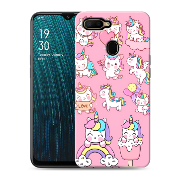 Силиконовый чехол на OPPO A5s с принтом Единороги и радуга Силиконовый чехол на OPPO A5s с принтом Единороги и радуга