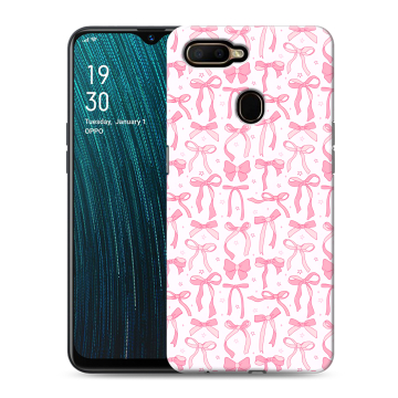 Силиконовый чехол на OPPO A5s с принтом Розовые бантики Силиконовый чехол на OPPO A5s с принтом Розовые бантики