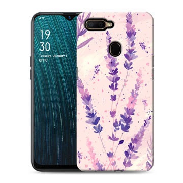 Силиконовый чехол на OPPO A5s с принтом цветы лаванда Силиконовый чехол на OPPO A5s с принтом цветы лаванда