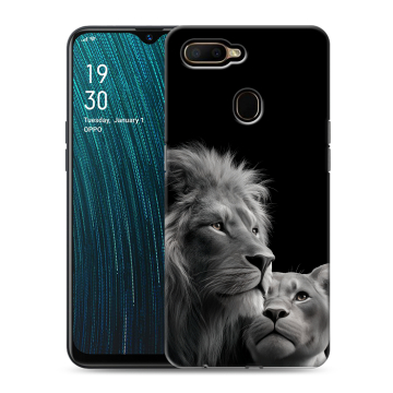 Силиконовый чехол на OPPO A5s с принтом Лев кошки Силиконовый чехол на OPPO A5s с принтом Лев кошки