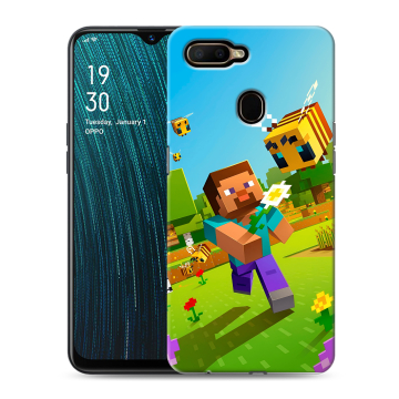 Силиконовый чехол на OPPO A5s с принтом Майнкрафт Minecraft