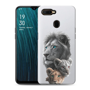 Силиконовый чехол на OPPO A5s с принтом Львы Силиконовый чехол на OPPO A5s с принтом Львы