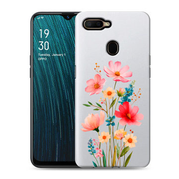 Силиконовый чехол на OPPO A5s с принтом Цветы Силиконовый чехол на OPPO A5s с принтом Цветы