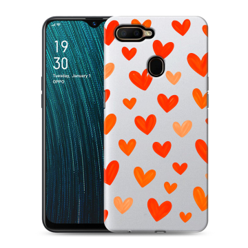 Силиконовый чехол на OPPO A5s с принтом Сердечки Силиконовый чехол на OPPO A5s с принтом Сердечки