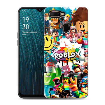 Силиконовый чехол на OPPO A5s с принтом Roblox Роблокс