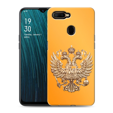 Силиконовый чехол на OPPO A5s с принтом Герб Флаг России