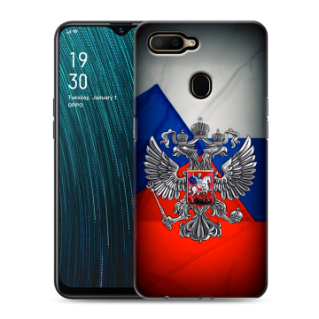Силиконовый чехол на OPPO A5s с принтом Флаг России