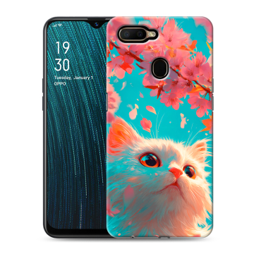 Силиконовый чехол на OPPO A5s с принтом Красивый кот