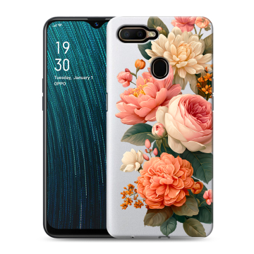 Силиконовый чехол на OPPO A5s с принтом цветы