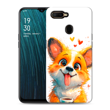 Силиконовый чехол на OPPO A5s с принтом корги Силиконовый чехол на OPPO A5s с принтом корги